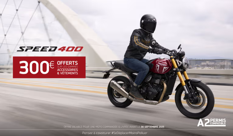 300€ en bon d'achat pour l'achat de la Triumph Speed 400*
